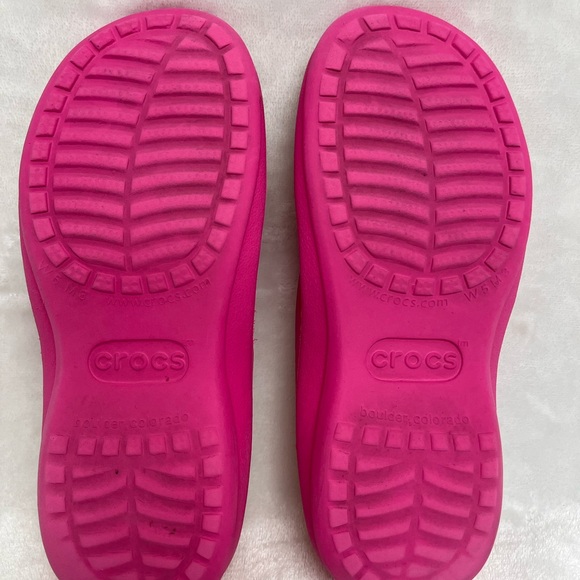 CROCS Pink & Orange Flip Flops Women SZ 5 - Picture 5 of 5